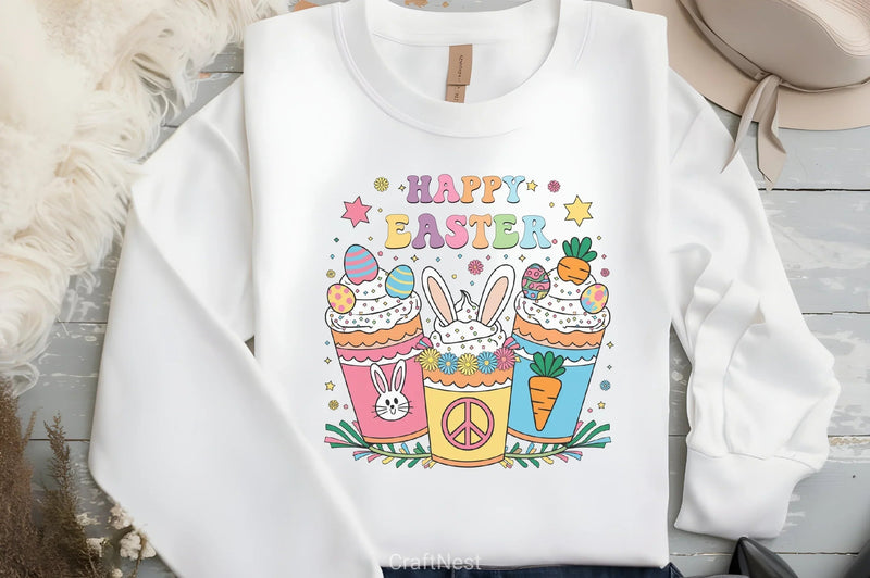 Groovy Easter Coffee Clipart Bundle 1 - CraftNest - Digital Crafting and Art
