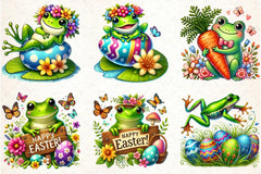 Cute Easter Frog Clipart Bundle - CraftNest - Digital Crafting and Art