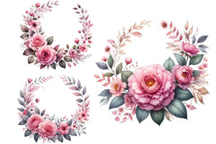 Rose Wreath Clipart Bundle - CraftNest - Digital Crafting and Art