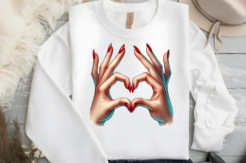 Valentine Heart Hands Clipart Bundle - CraftNest - Digital Crafting and Art