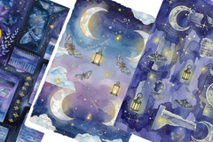 Moonlit Memories Junk Journal Papers - CraftNest - Digital Crafting and Art