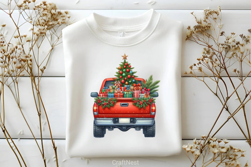 Christmas Truck Clipart Bundle 7 - CraftNest - Digital Crafting and Art