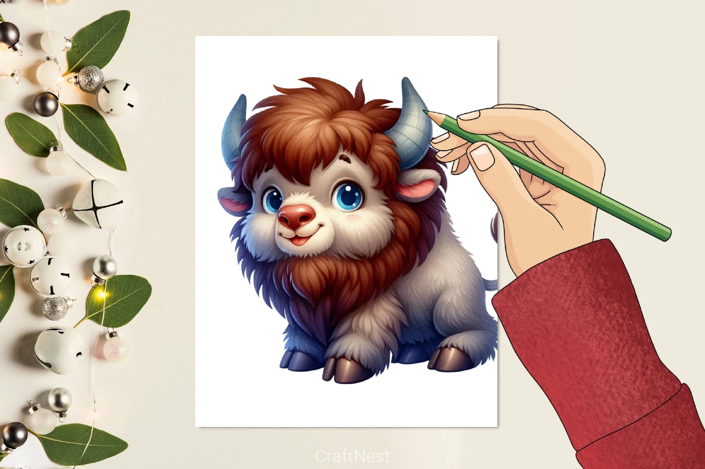 Baby Highland Cow Clipart Bundle 6 - CraftNest - Digital Crafting and Art