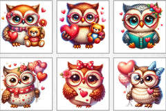 Valentine Owl Clipart Bundle 3 - CraftNest - Digital Crafting and Art