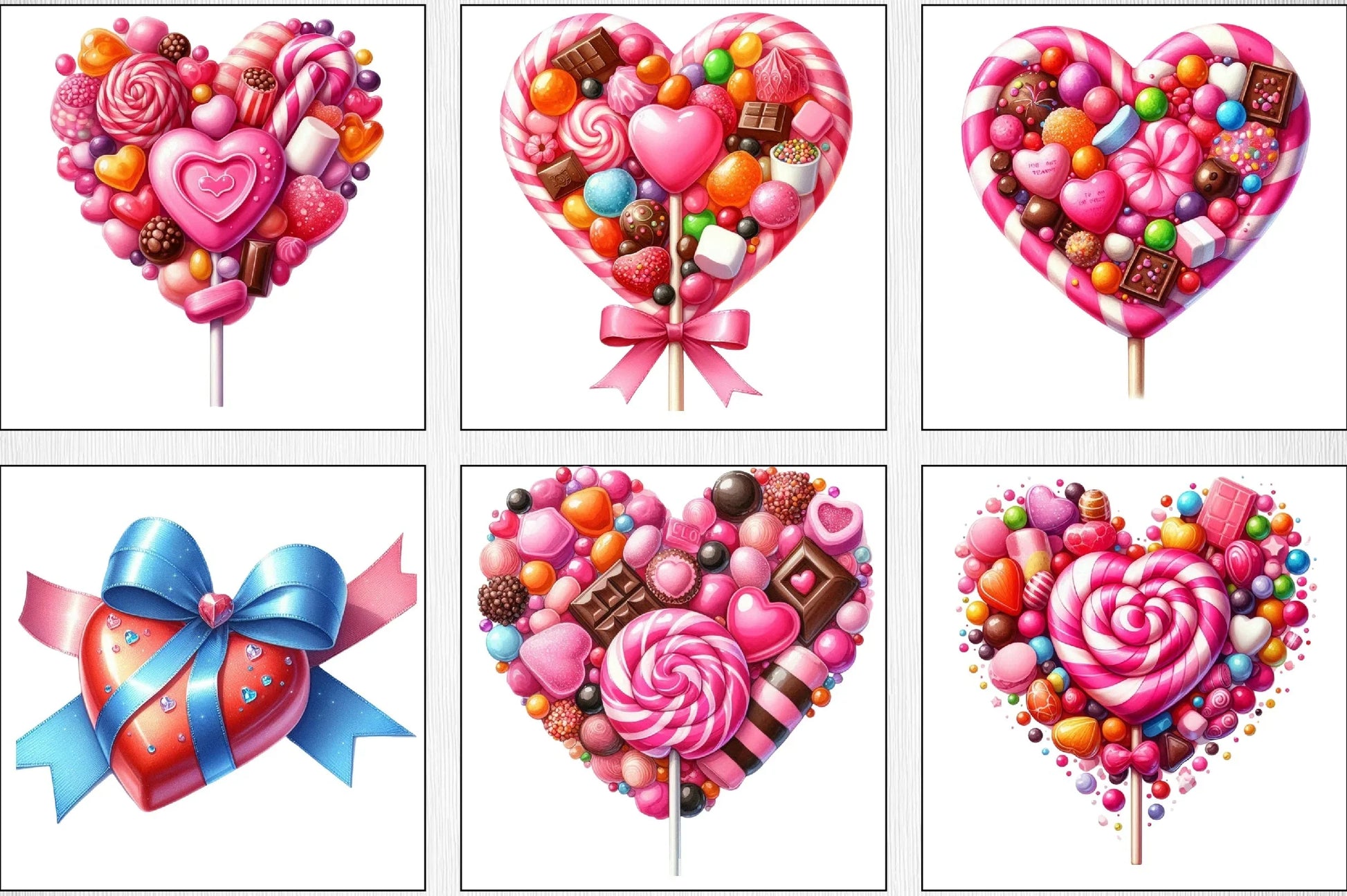 Valentine's Candy Heart Clipart Bundle - CraftNest - Digital Crafting and Art
