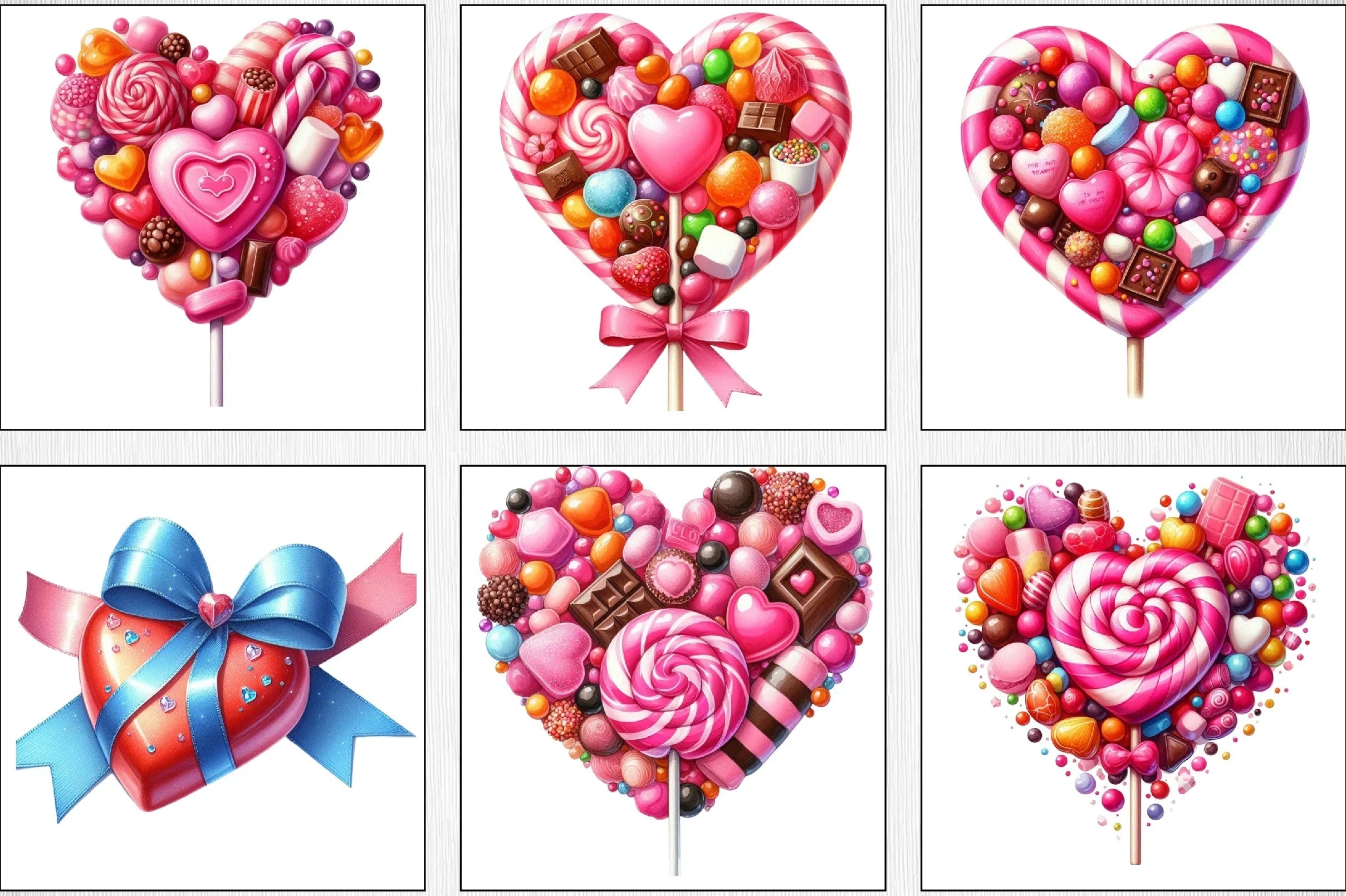 Valentine's Candy Heart Clipart Bundle - CraftNest - Digital Crafting and Art
