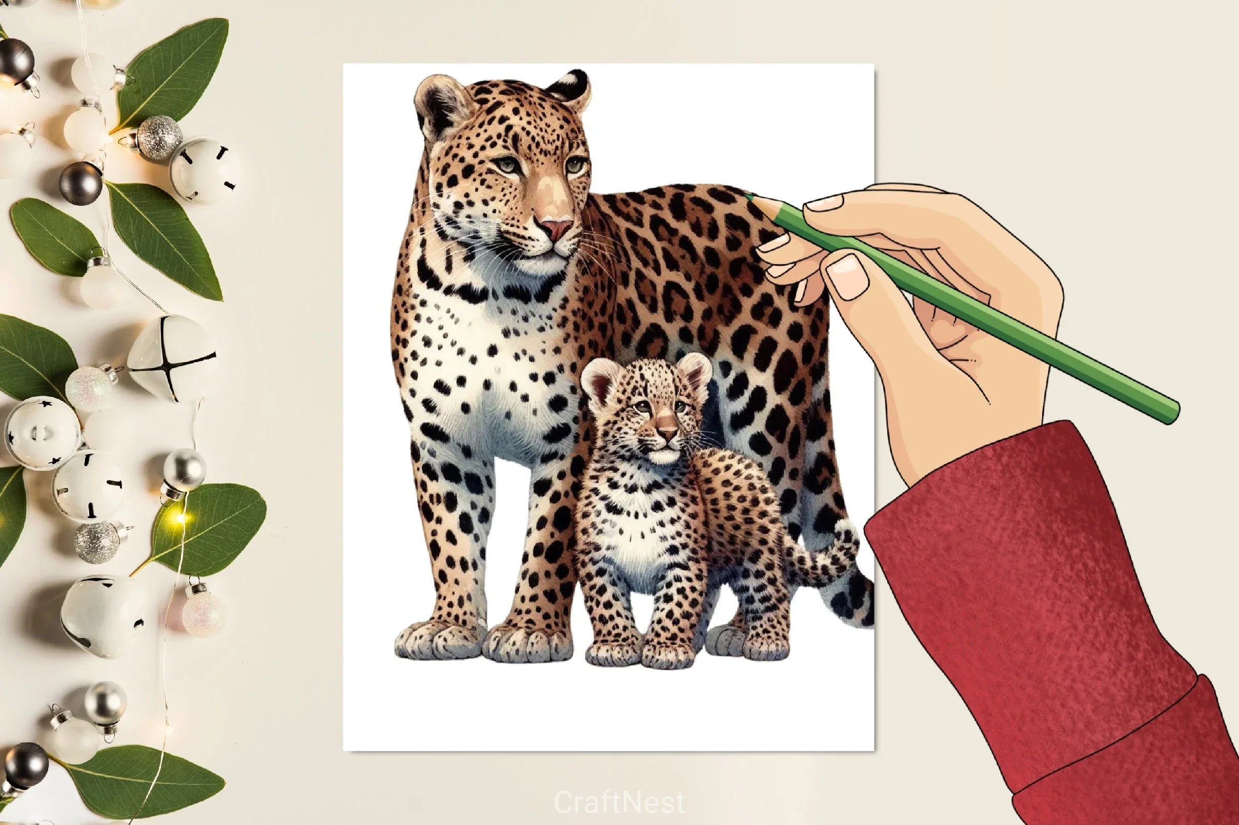 Leopard Mom & Baby Clipart Bundle - CraftNest - Digital Crafting and Art