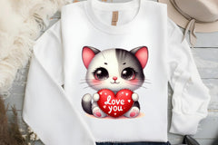 Love You Cat Valentine's Day Clipart Bundle 7 - CraftNest - Digital Crafting and Art