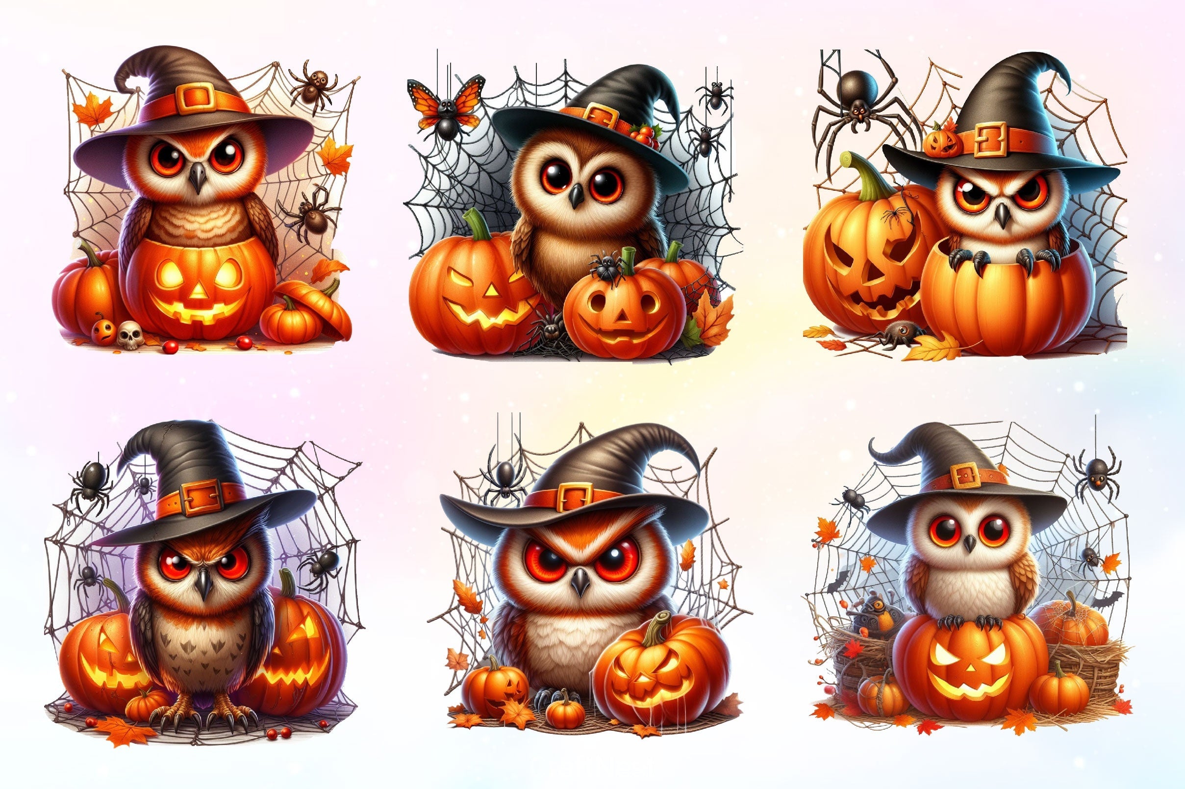 Halloween Owl Clipart Bundle 2