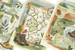 Hiking Trails Junk Journal Papers - CraftNest - Digital Crafting and Art