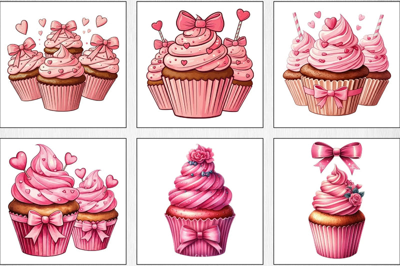 Valentine Cupcake Clipart Bundle 5 - CraftNest - Digital Crafting and Art