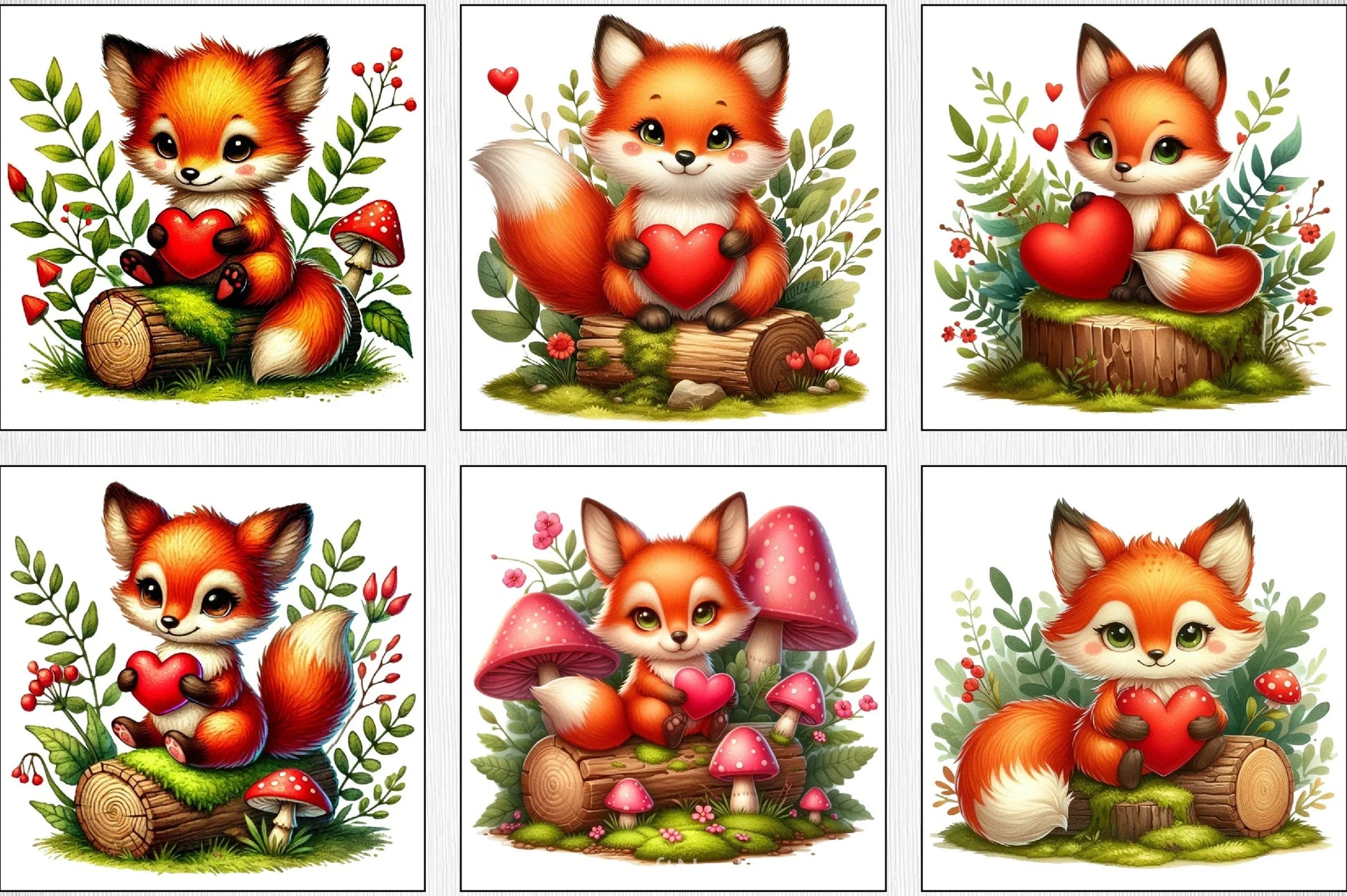 Valentine Foxes Clipart Bundle - CraftNest - Digital Crafting and Art