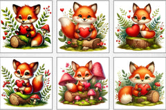 Valentine Foxes Clipart Bundle - CraftNest - Digital Crafting and Art