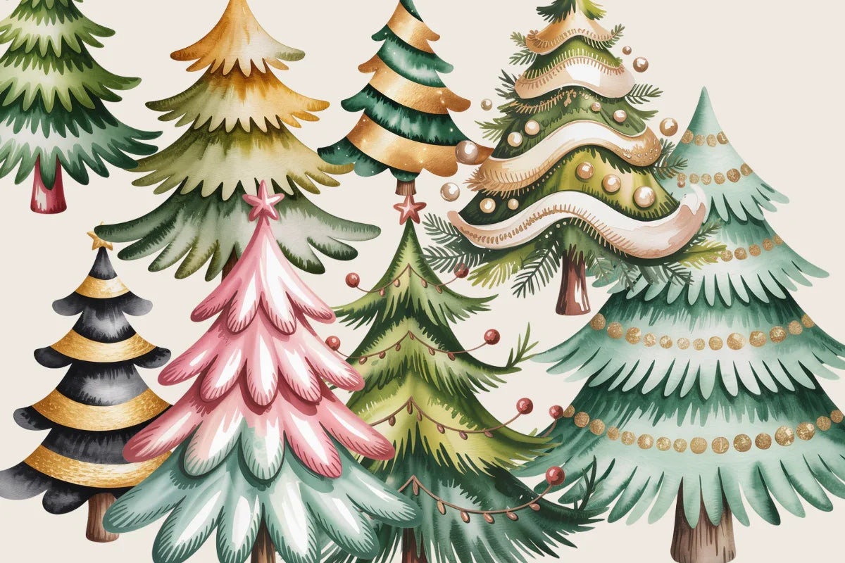 Christmas Trees Clipart - CraftNest - Digital Crafting and Art
