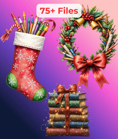 Teacher Christmas Clipart Bundle - CraftNest - Digital Crafting and Art