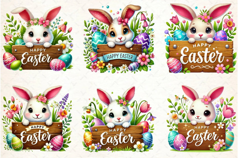 Easter Wooden Sign Clipart Bundle - CraftNest - Digital Crafting and Art