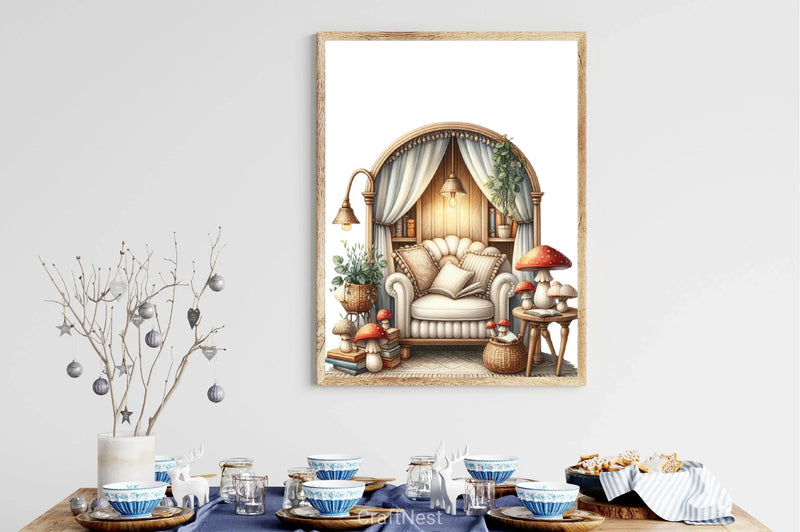 Cozy Sitting Area Clipart Bundle - CraftNest - Digital Crafting and Art