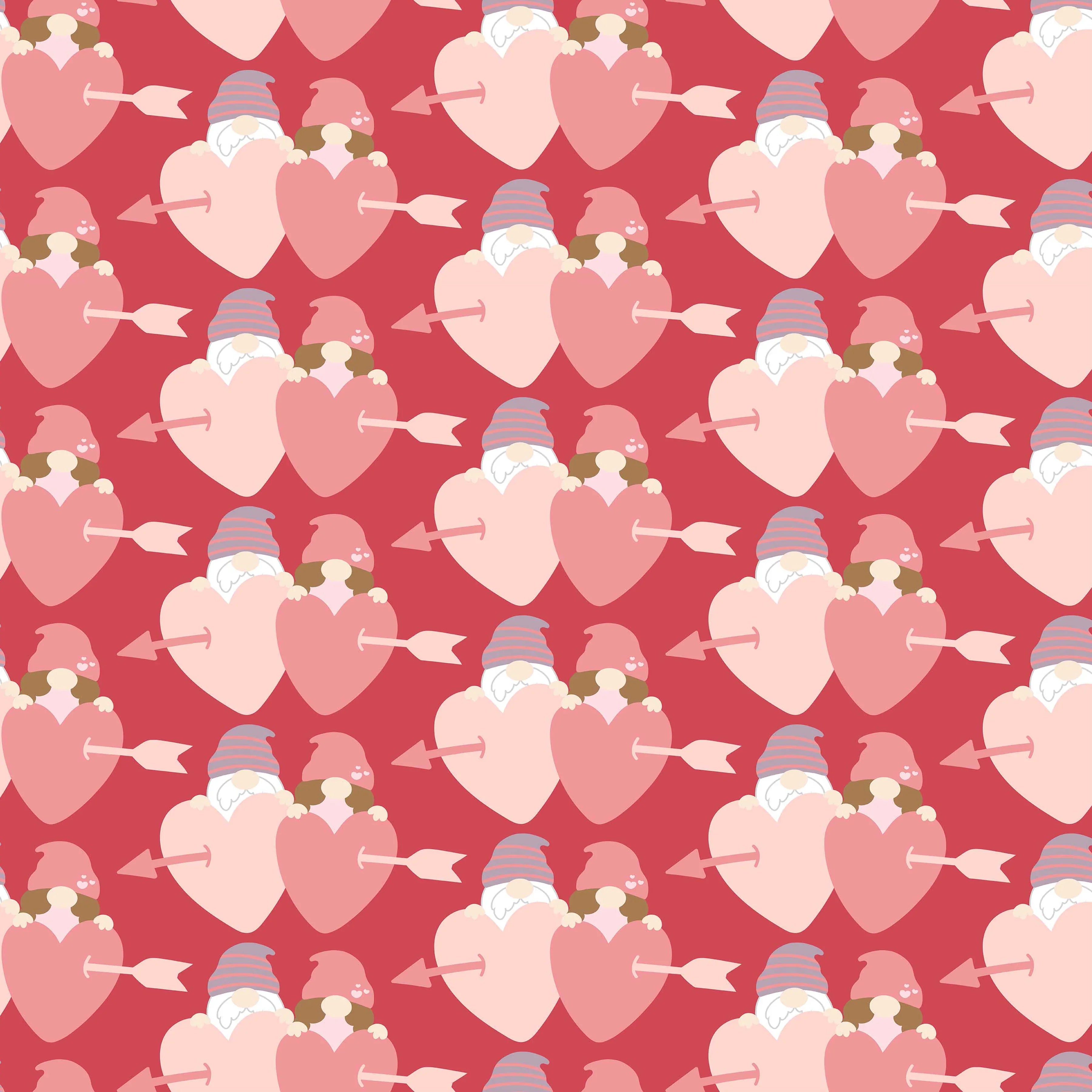 Valentines Day Gnome Seamless Digital Paper - CraftNest - Digital Crafting and Art