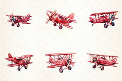 Pink Vintage Airplane Valentine Clipart Bundle - CraftNest - Digital Crafting and Art