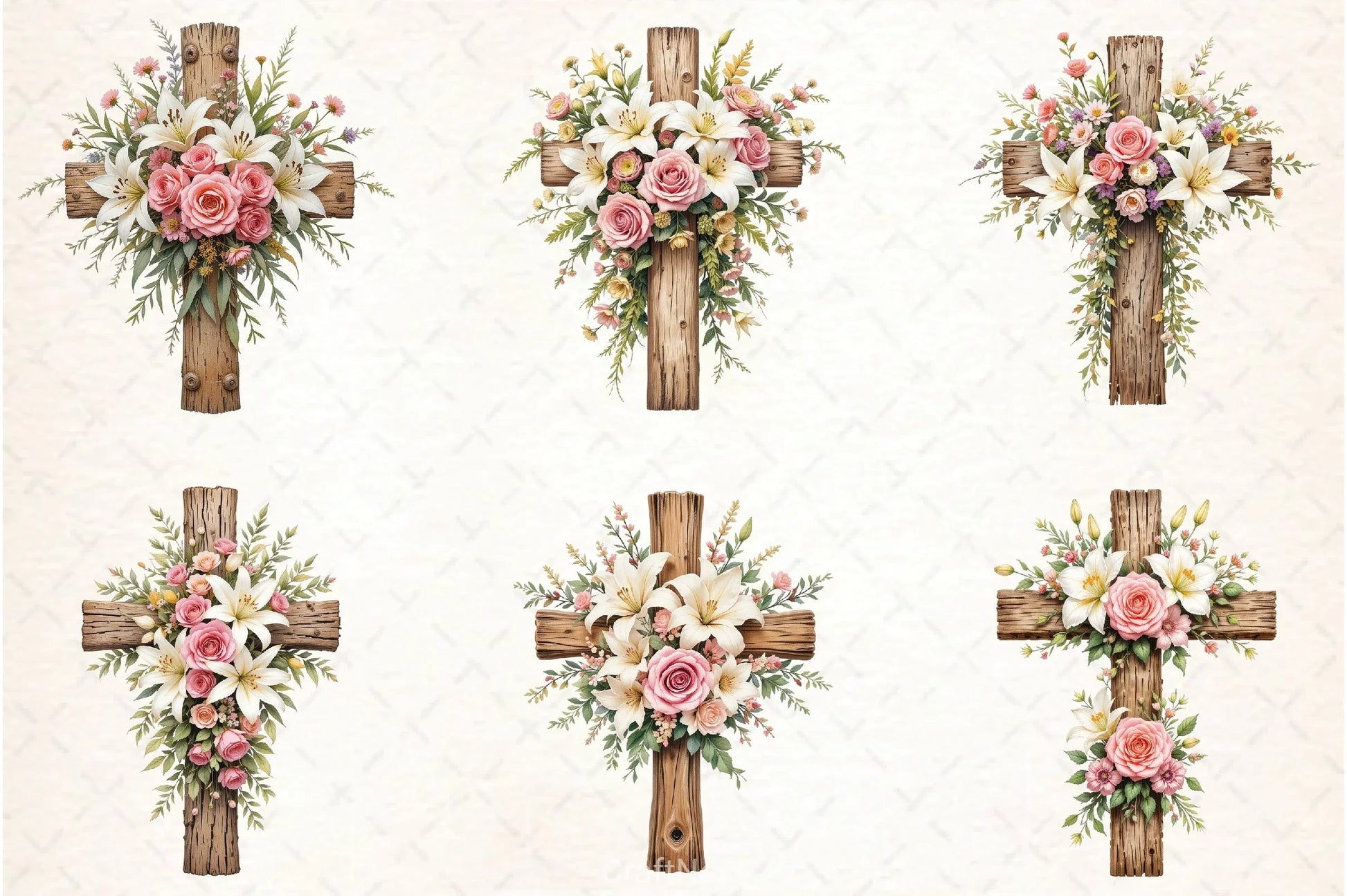 Floral Cross Clipart Bundle 2 - CraftNest - Digital Crafting and Art
