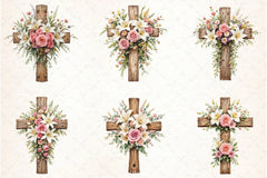 Floral Cross Clipart Bundle 2 - CraftNest - Digital Crafting and Art