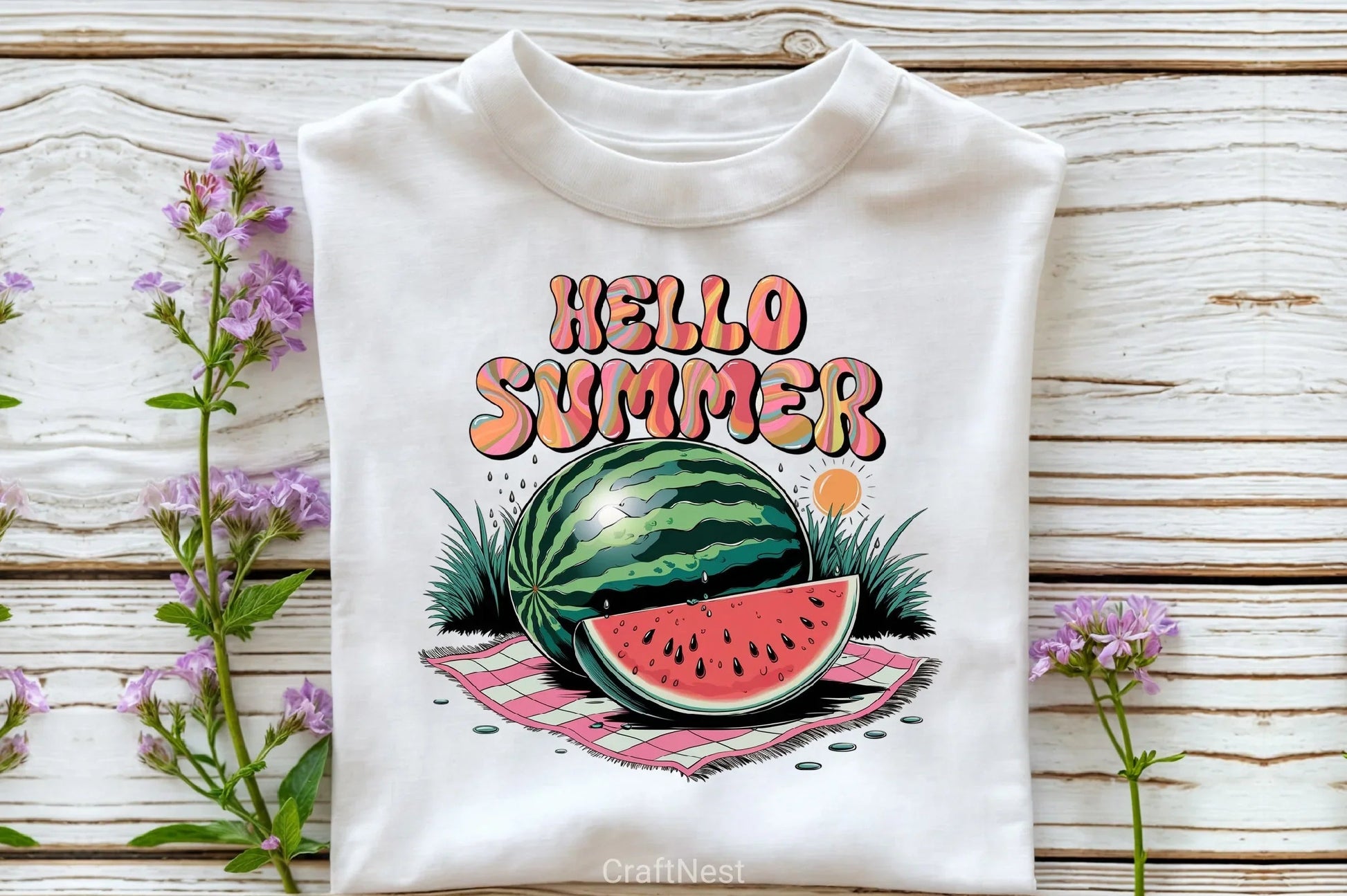 Hello Summer Watermelon Clipart Bundle 5 - CraftNest - Digital Crafting and Art