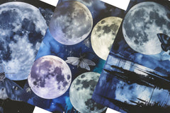 Moths & Moons Junk Journal Papers - CraftNest - Digital Crafting and Art