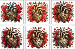 Valentine Steampunk Heart Clipart Bundle - CraftNest - Digital Crafting and Art