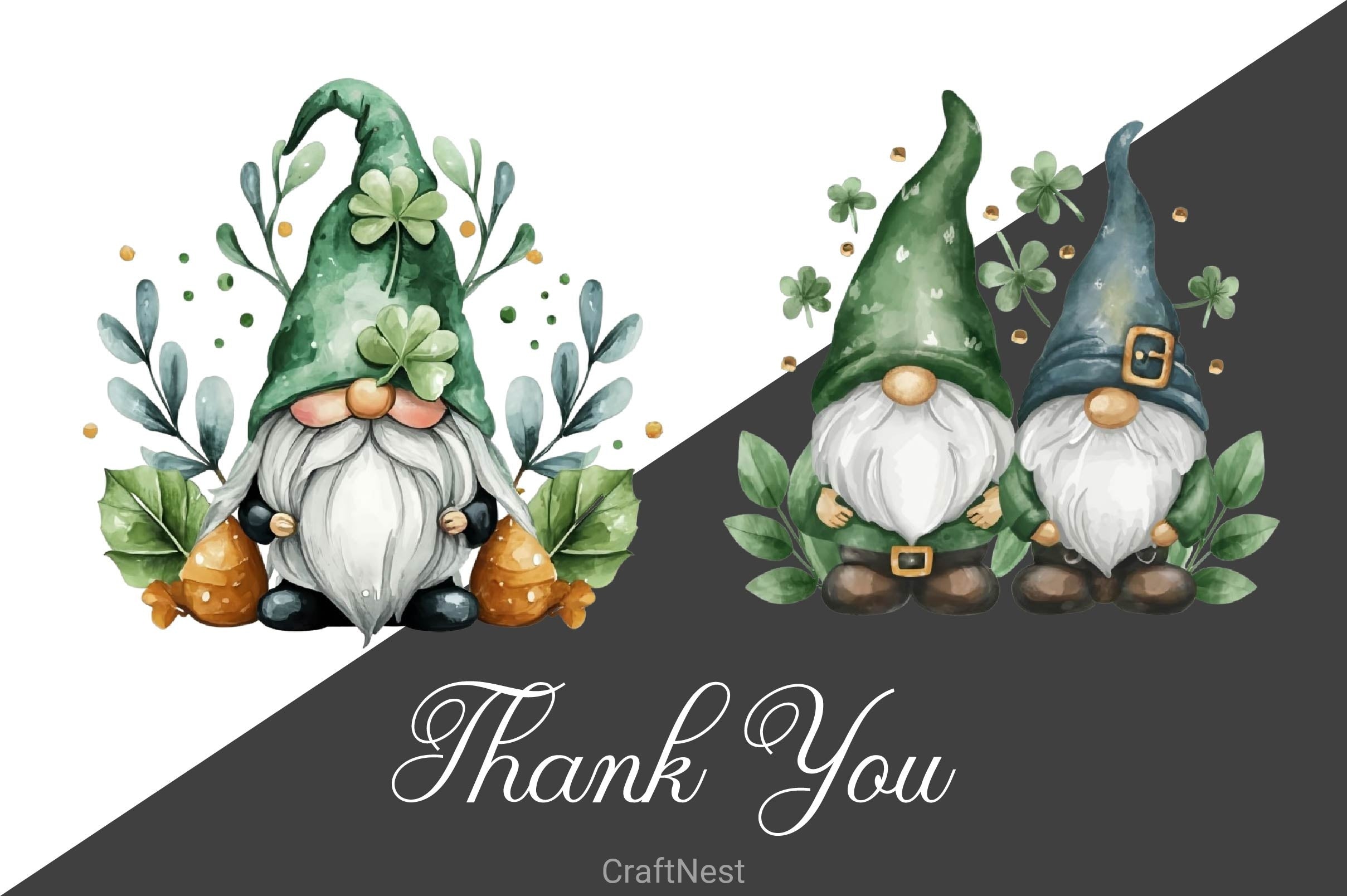 St Patrick's Day Gnome Clipart Bundle 4