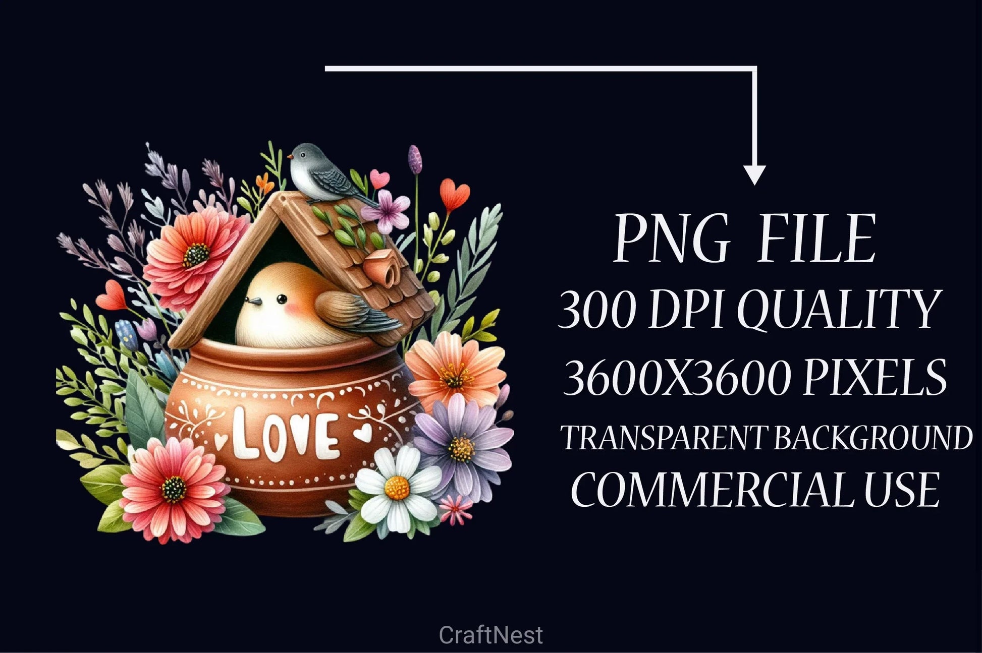 Spring Bird Nest Clipart Bundle - CraftNest - Digital Crafting and Art