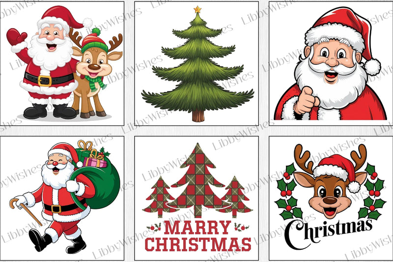 Retro Christmas Clipart Bundle 9 - CraftNest - Digital Crafting and Art