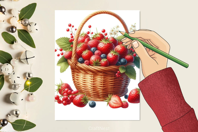 Strawberry Basket Clipart Bundle - CraftNest - Digital Crafting and Art