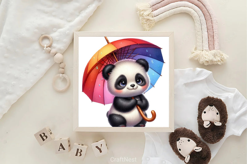 Rainbow Panda Clipart Bundle - CraftNest - Digital Crafting and Art