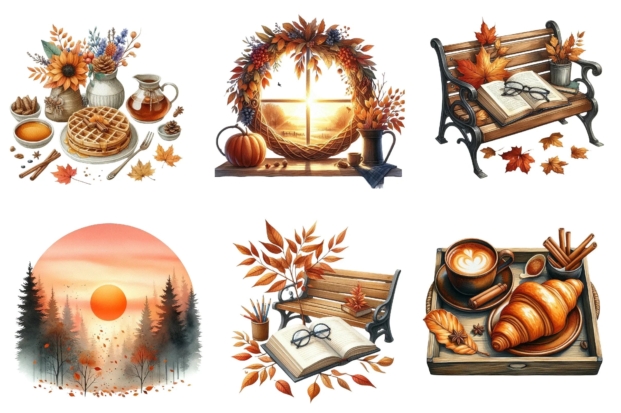Morning and Fall Clipart Bundle - CraftNest - Digital Crafting and Art