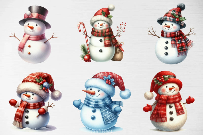 Christmas Snowman Clipart Bundle 13 - CraftNest - Digital Crafting and Art