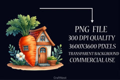 Easter Carrot House Clipart Bundle 2 - CraftNest - Digital Crafting and Art