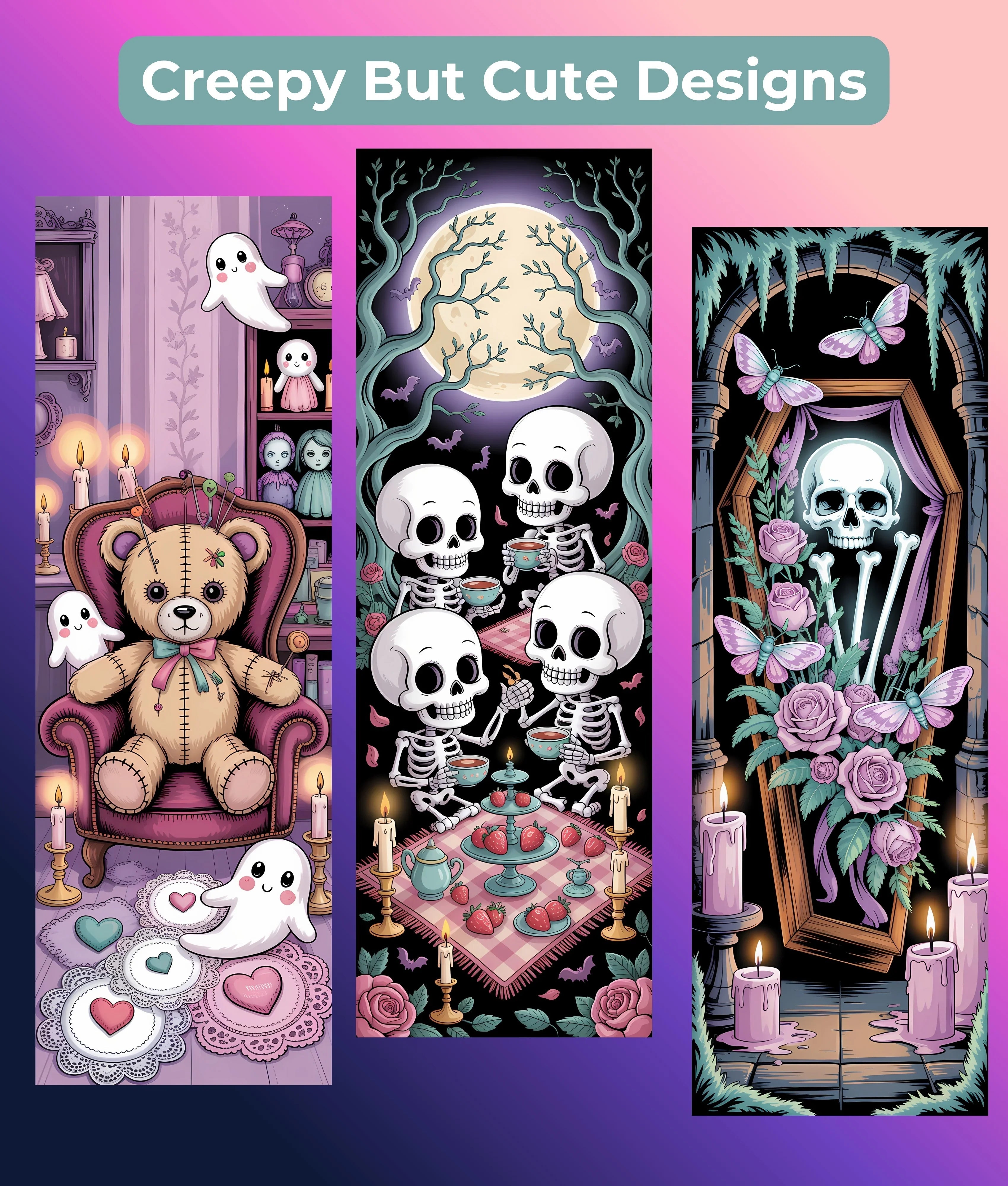 Creepy Cute Bookmark Bundle - Junk Journals Collection - CraftNest - Digital Crafting and Art