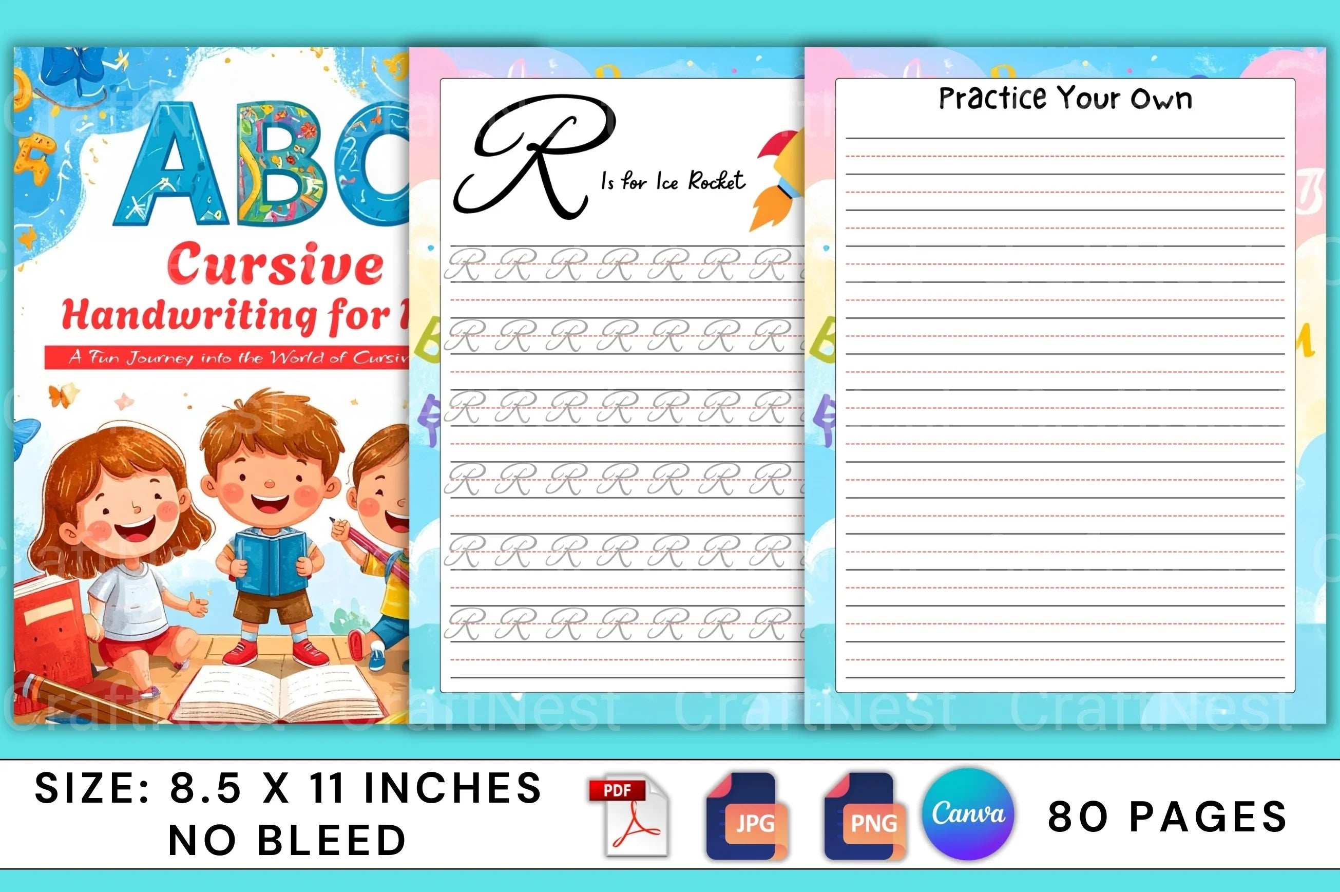 Cursive Handwriting Practice for Kids - CraftNest - Digital Crafting and Art