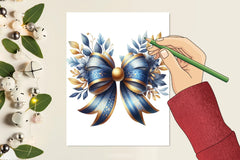 Blue Gold Bow Clipart Bundle - CraftNest - Digital Crafting and Art