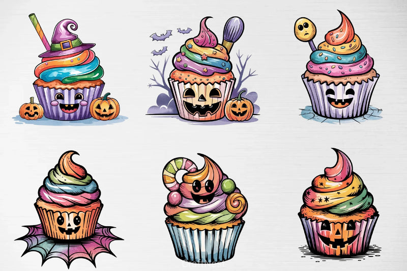 Spooky Cupcake Clipart Bundle - CraftNest - Digital Crafting and Art