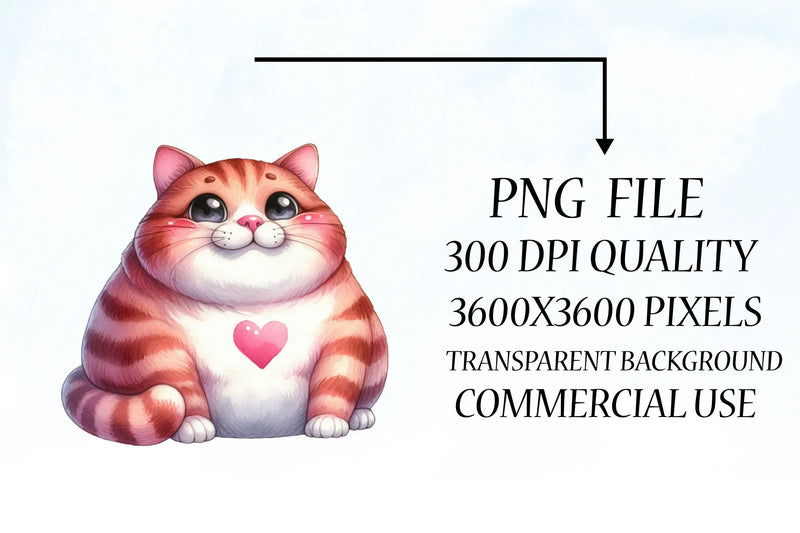 Valentine's Fat Cat Clipart Bundle - CraftNest - Digital Crafting and Art