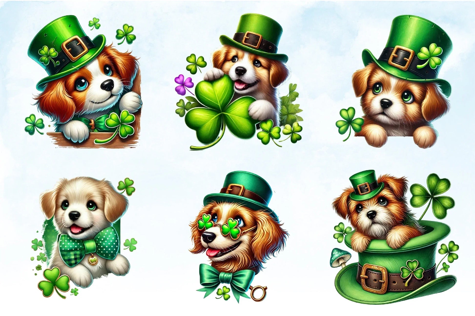 St Patrick's Day Peeking Dogs Clipart Bundle - CraftNest - Digital Crafting and Art