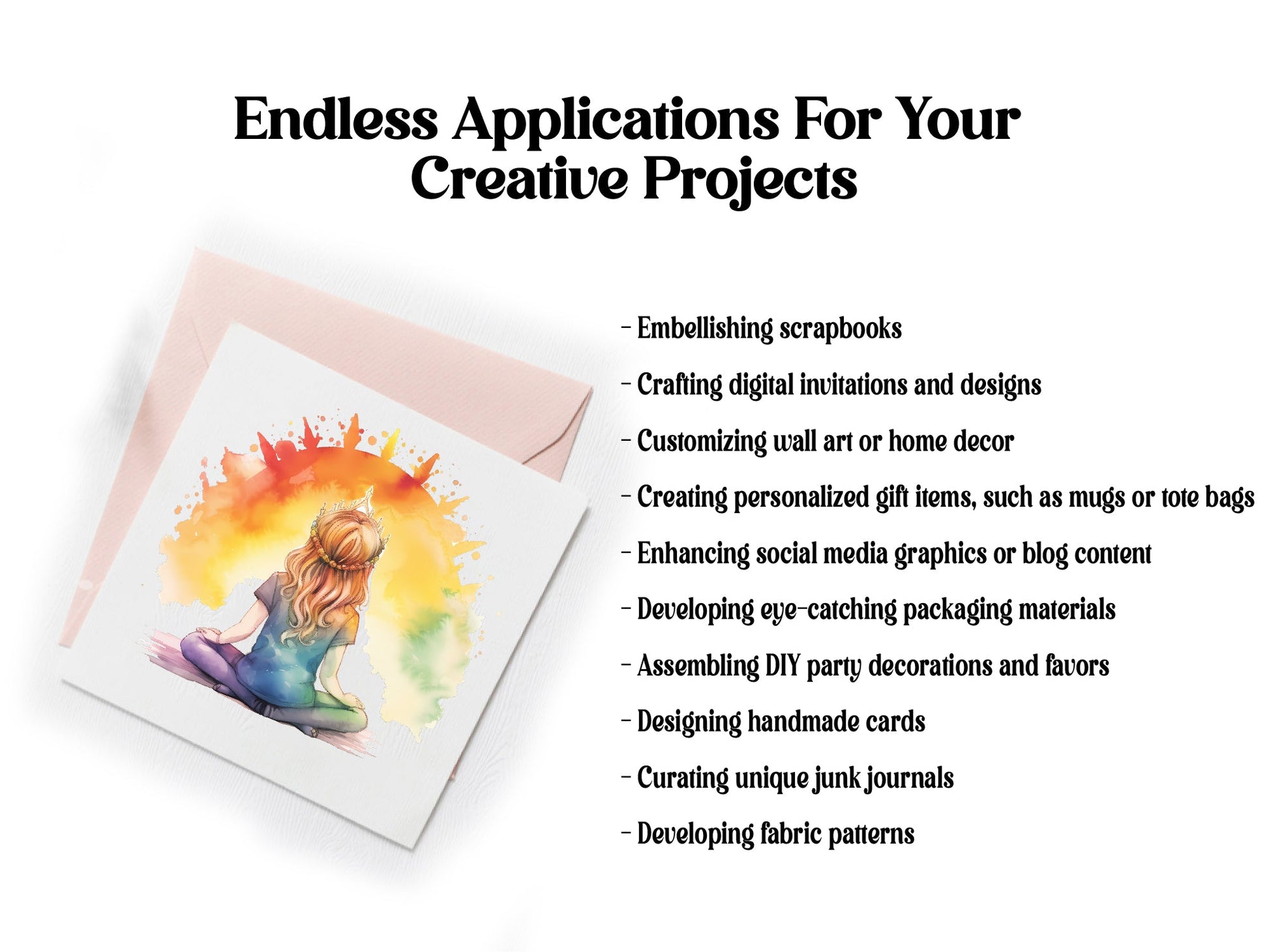 Rainbow Princesses Clipart - CraftNest