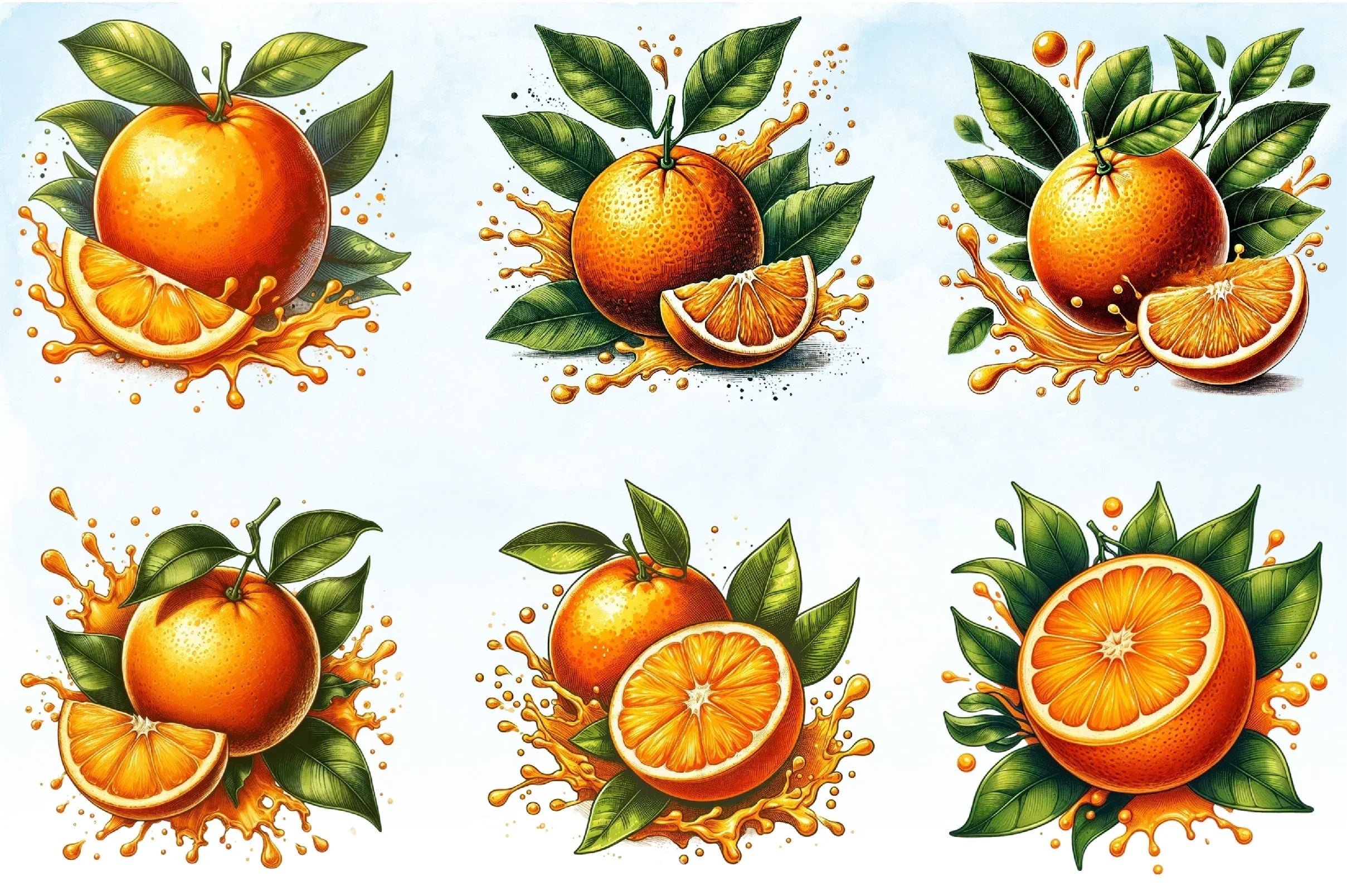 Quarter Orange Clipart Bundle - CraftNest - Digital Crafting and Art