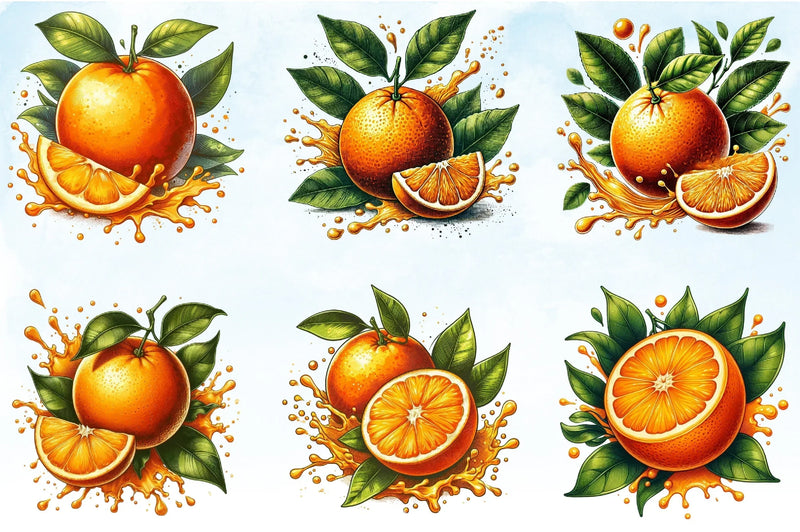 Quarter Orange Clipart Bundle - CraftNest - Digital Crafting and Art