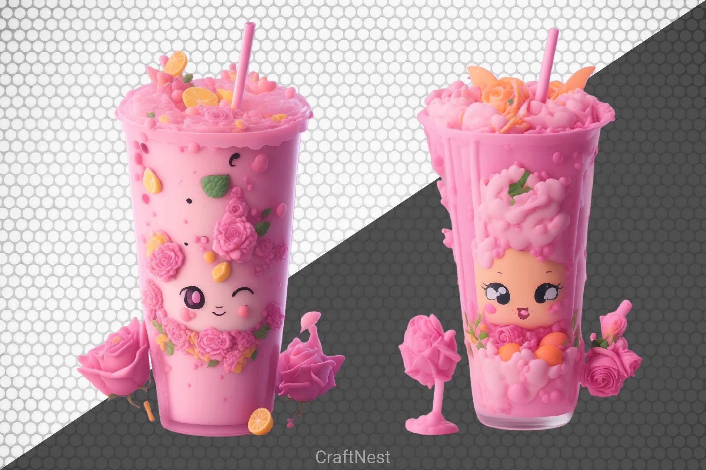 Kawaii Bubble Tea Clipart Bundle
