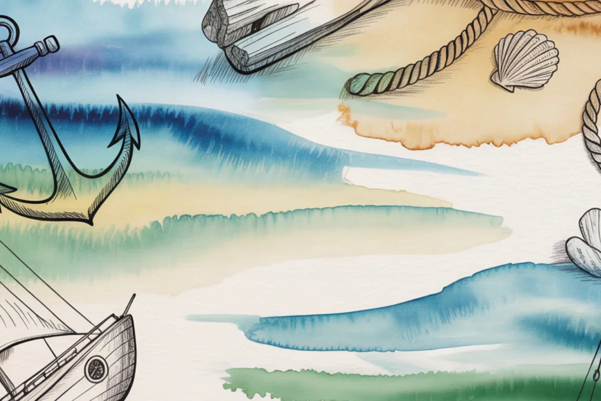 Nautical Watercolor Background Papers - CraftNest - Digital Crafting and Art
