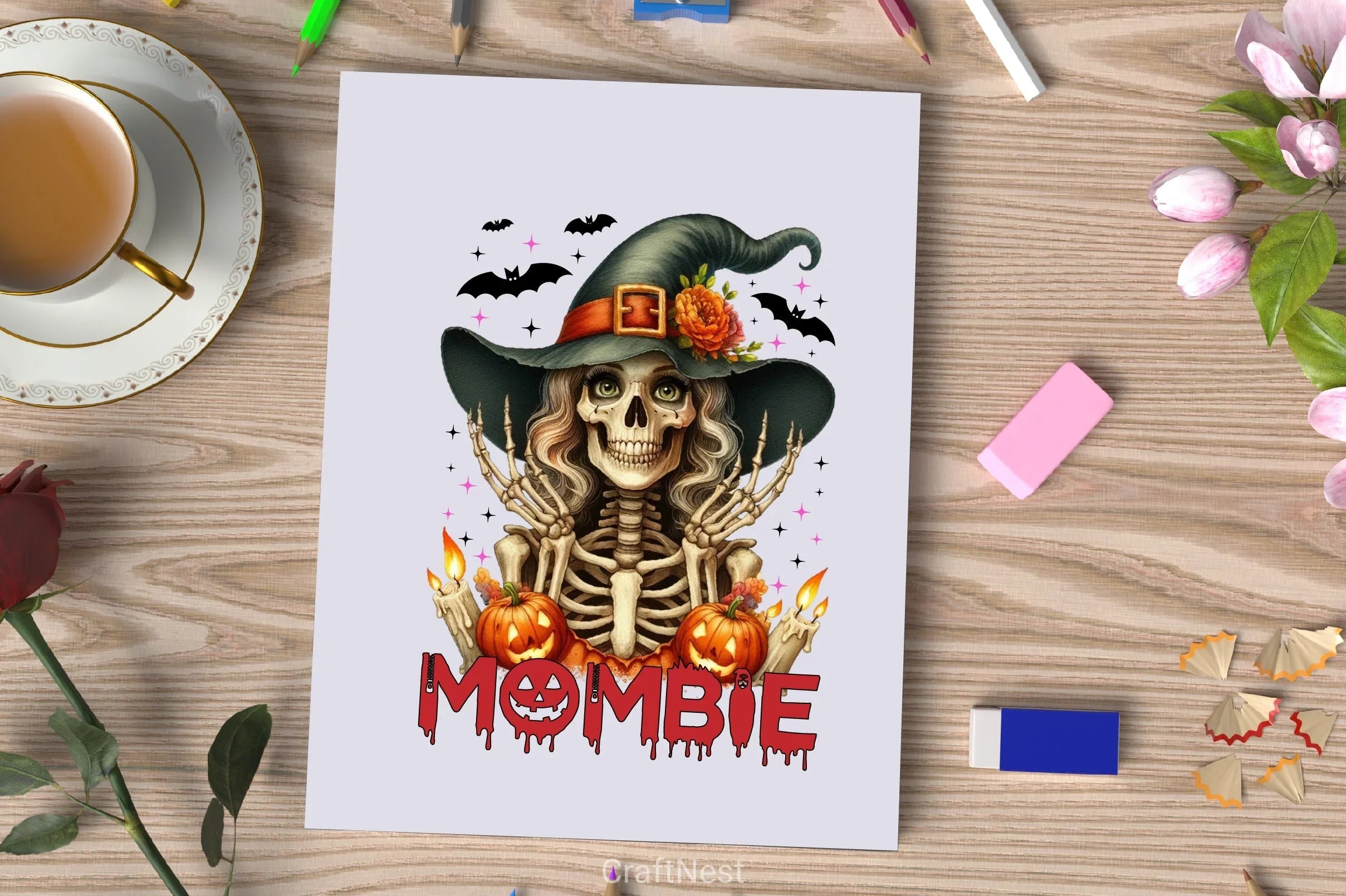 Retro Halloween Mombie Clipart Bundle - CraftNest - Digital Crafting and Art