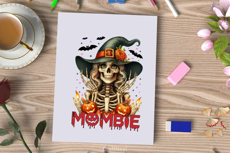 Retro Halloween Mombie Clipart Bundle - CraftNest - Digital Crafting and Art