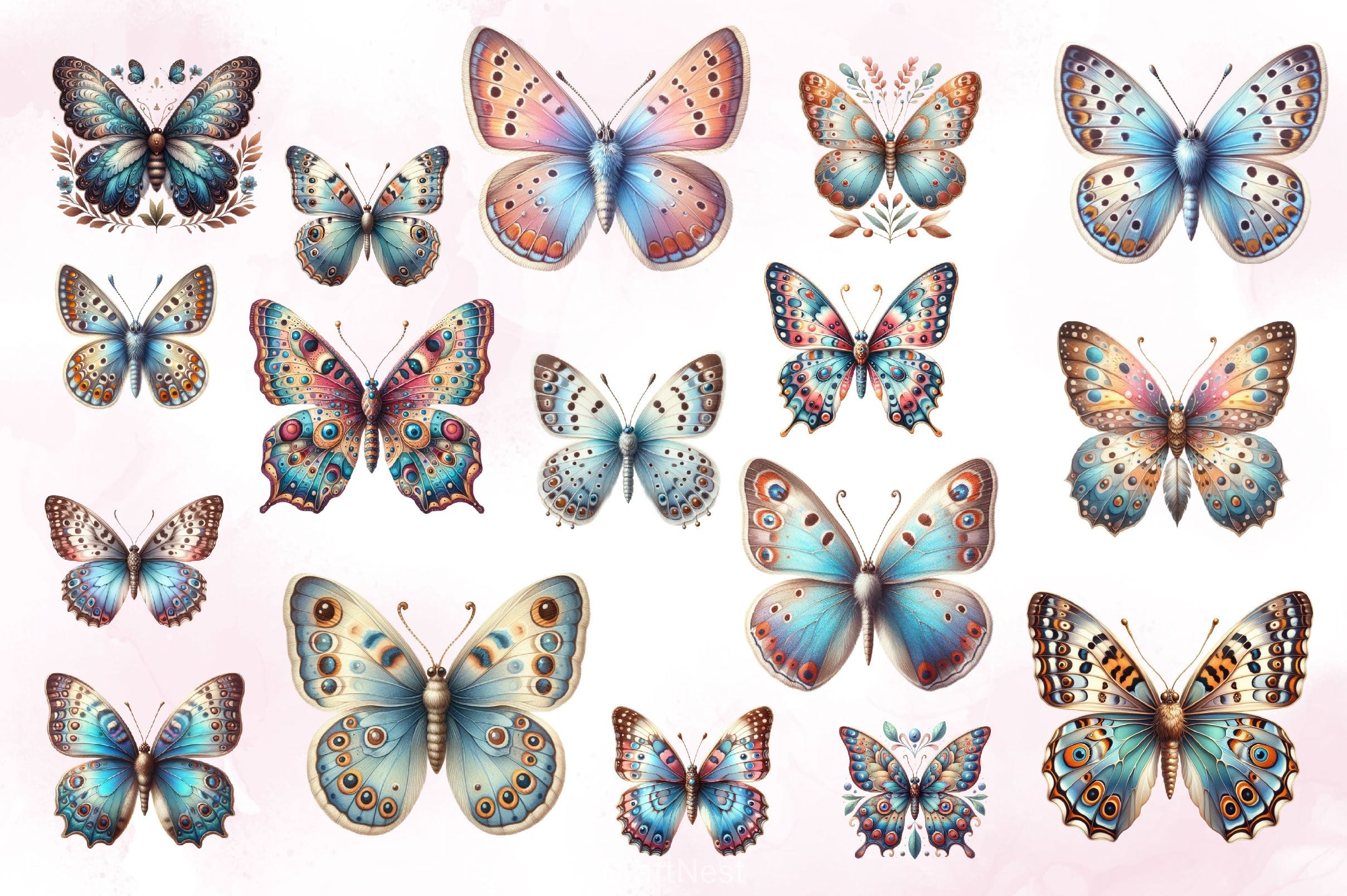 Vintage Butterfly Clipart Bundle 3